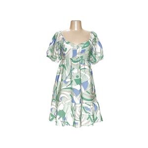 Nine West Green and White Abstract Mini Dress